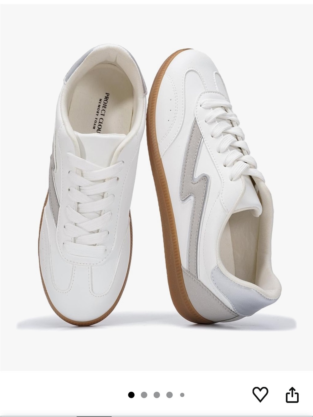 Project Cloud White Sneakers with Light Gray Accents for Women